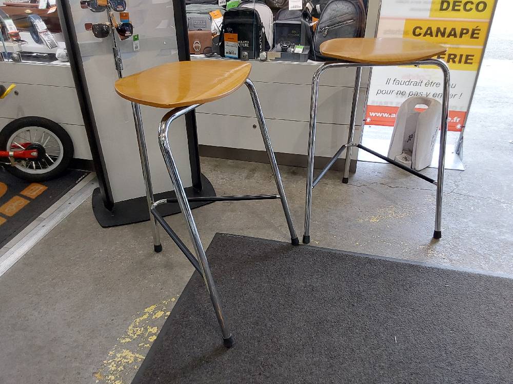 TABOURET BOIS ET METAL