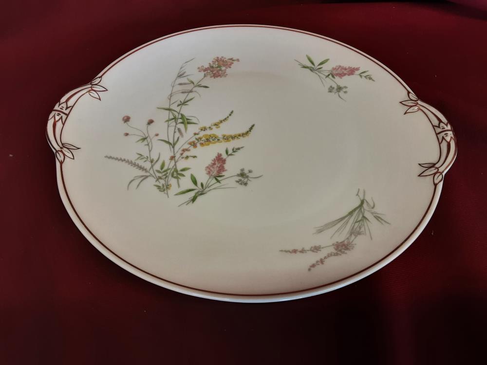 PLAT A TARTE AVEC FLEURS BORDURES OR