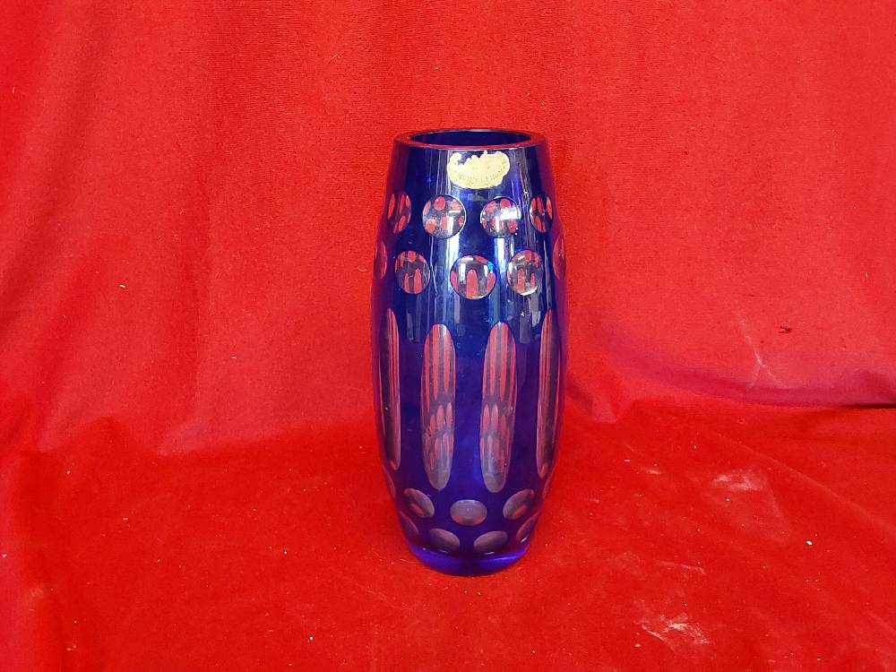 VASE CRISTAL BLEU 