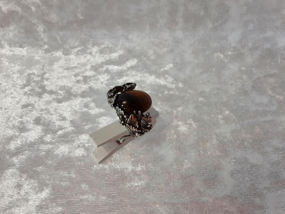 BAGUE ARGENT OEIL DU TIGRE