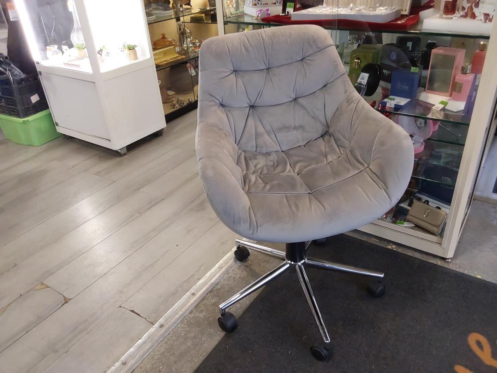 CHAISE DE BUREAU ASSISE TISSU GRIS