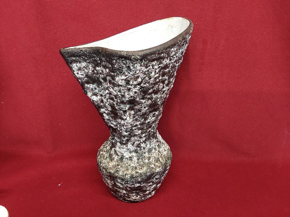VASE CERAMIQUE GM GRIS ET BLANC 30CM DE HAUT