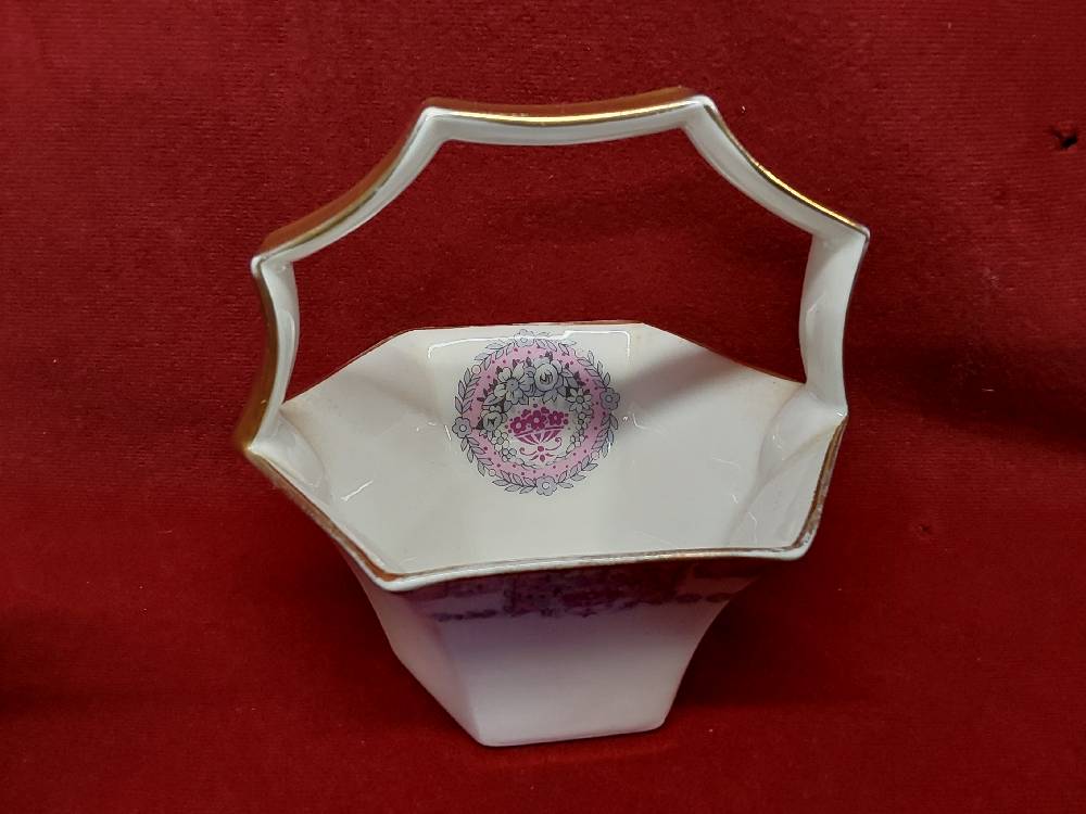 PANIER PM PORCELAINE DE LIMOGES ANSE DORÉE
