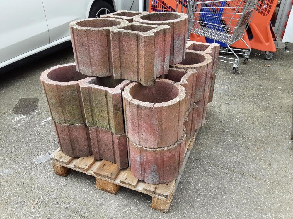 LOT DE 14 POTS EN BÉTON EXTÉRIEUR 