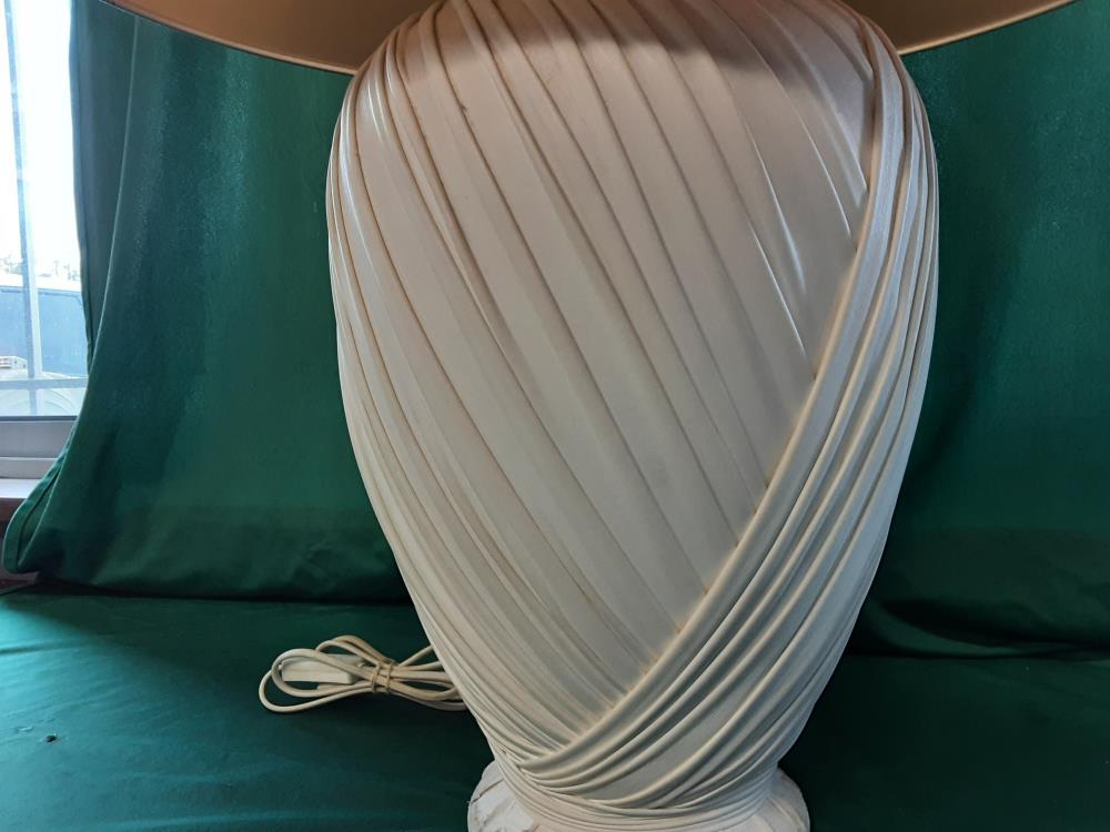 LAMPE DE SALON CERAMIQUE TISSUS BLANC DRIMMER