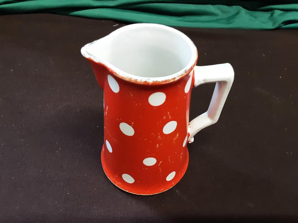 POT À LAIT MM ORANGE A POIS BLANCS DE SARREGUEMINES