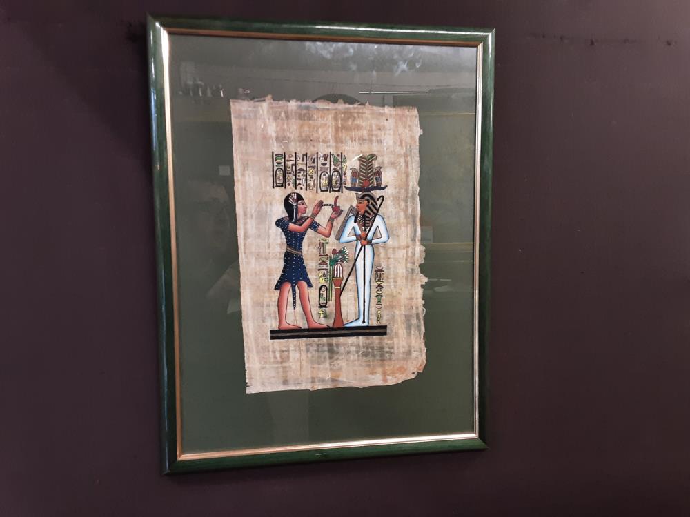 TABLEAU PAPYRUS CADRE VERT 40X52CM