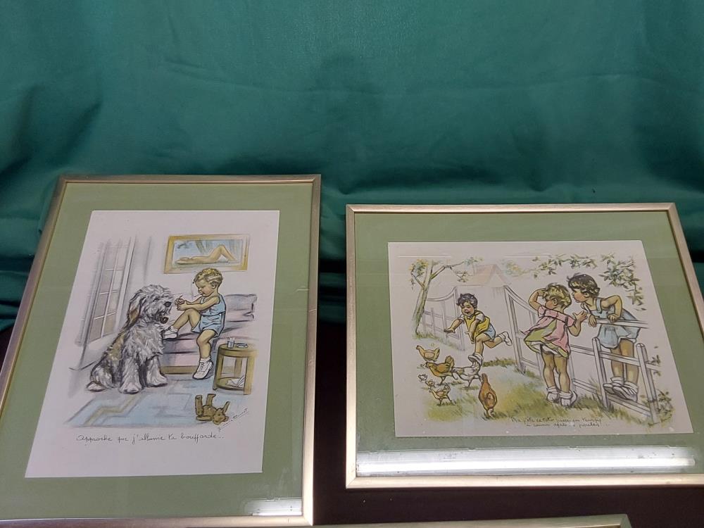 DESSIN CRAYON SOUS CADRE SIGNÉ GERMAINE BOURET