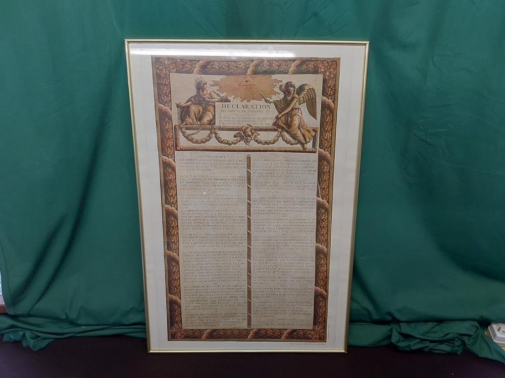AFFICHE DECLARATION DES DROITS DE L'HOMME ET DU CITOYEN