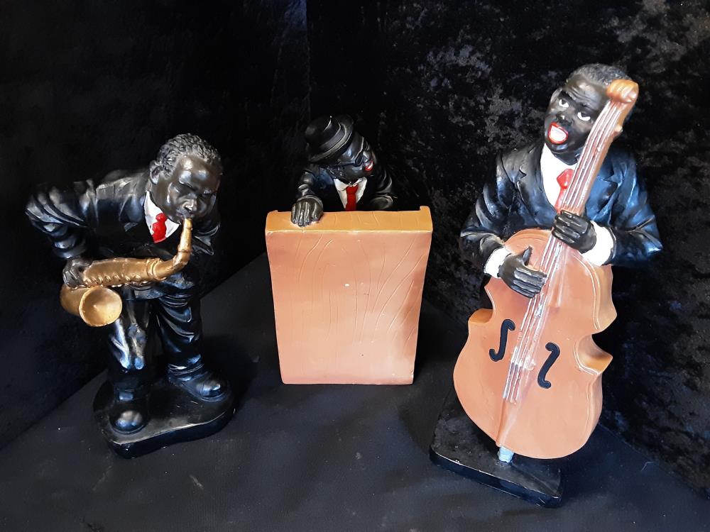 LOT DE 3 JAZZ MAN EN RESINE