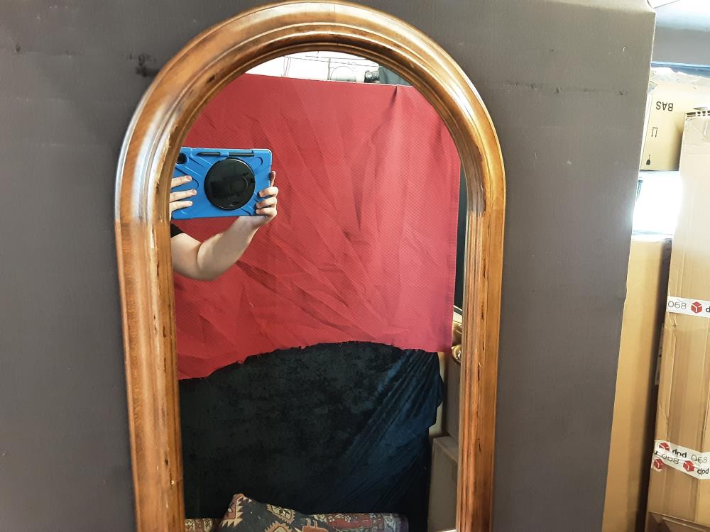 MIROIR CADRE BOIS HAUT ARRONDI