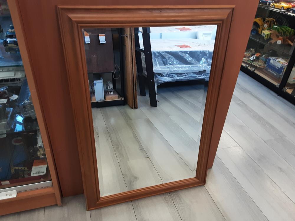 MIROIR BISEAUTE CADRE BOIS CLAIR 60X85