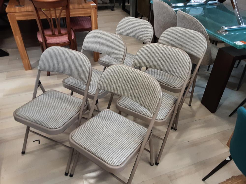 LOT DE 6 CHAISES PLIANTES COLORIS BEIGE (835-005V03BG) 2ÈME CHOIX