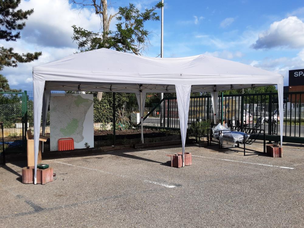 TONNELLE PLIANTE POP UP 5.9X2.95X2.85M COLORIS GRIS (84C-425V02GY) 2ÈME CHOIX