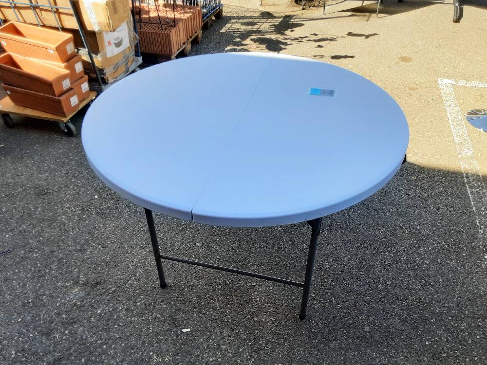 TABLE RONDE DE JARDIN PLIABLE DIAM.122CM (84G-288V00WT) 2ÈME CHOIX