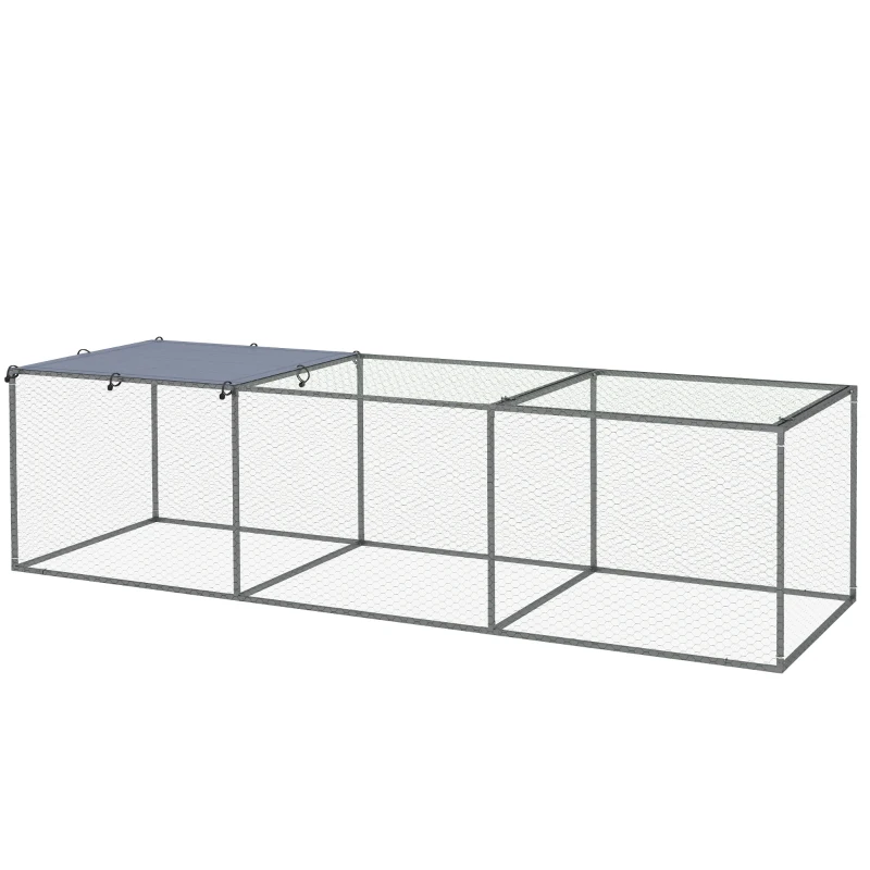 ENCLOS POULAILLER 3X1X0.8M ACIER GRIS VERT (D51-392V00SR) 2ÈME CHOIX
