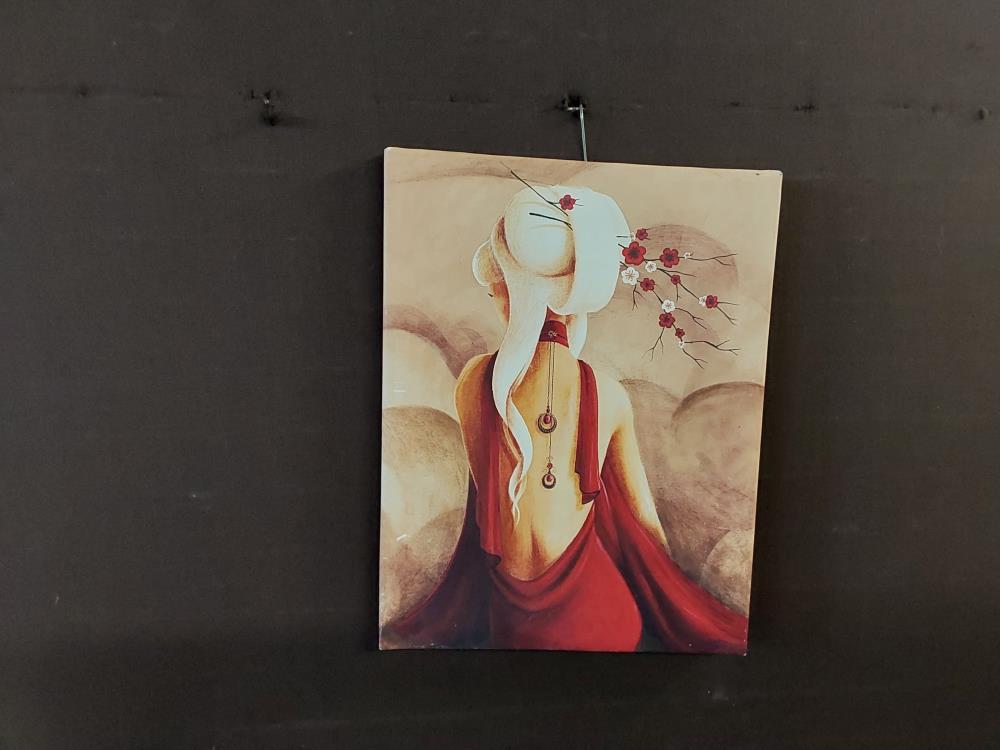 TABLEAU SANS CADRE MOTIF FEMME DE DOS