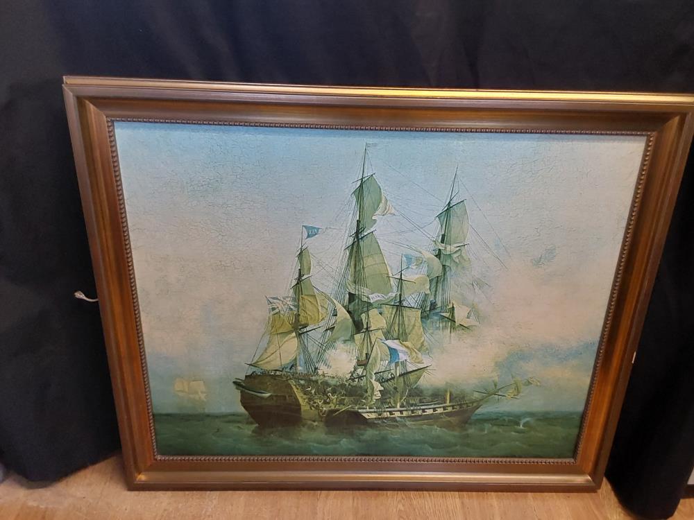 TABLEAU CADRE DORE IMAGE MARINE 