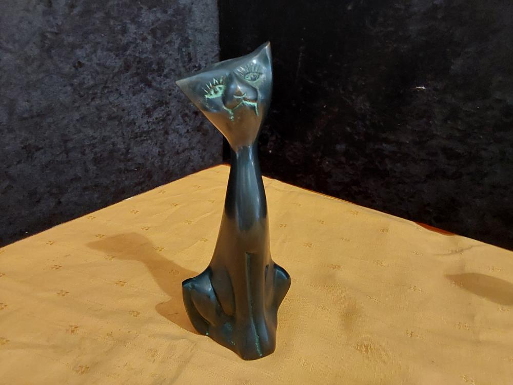 CAT EN BRONZE MM HAUT 16CM