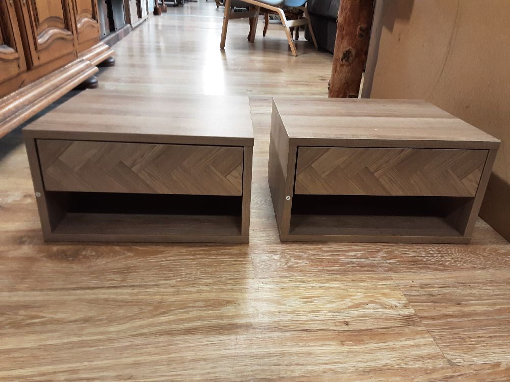 LOT DE 2 CHEVETS ASPECT CHENE CLAIR (831-630V00ND) 2ÈME CHOIX