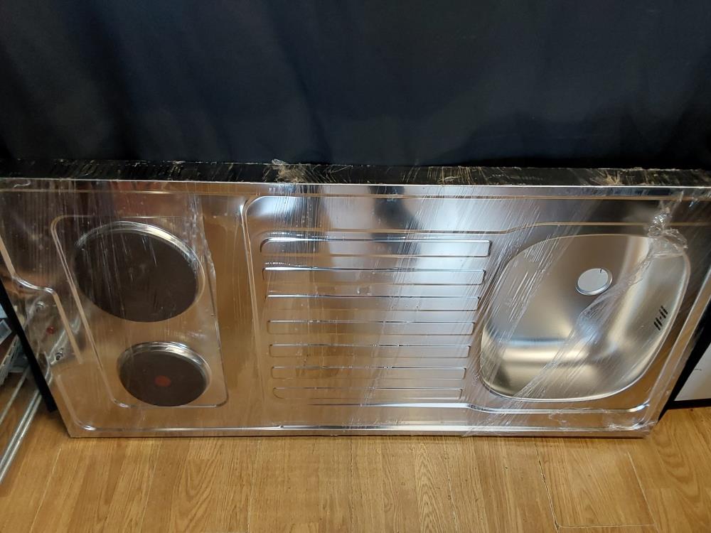 EVIER INOX AVEC 2 PLAQUES DE CUISSON ELECTRIQUE COMPACT