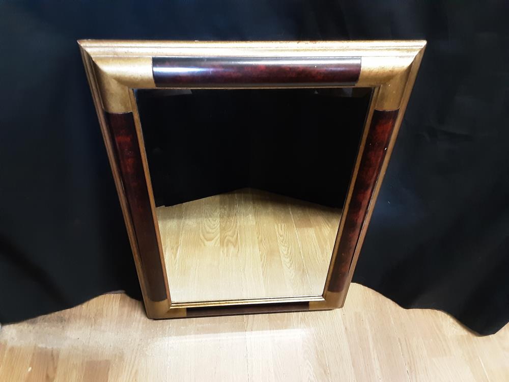 MIROIR CONTOUR MARRON ET DORÉ 52X72