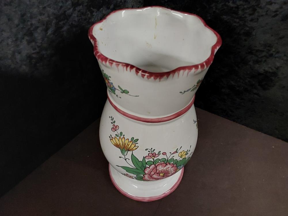VASE DÉCOR FLEURS FAIENCE D'ANGOULEME
