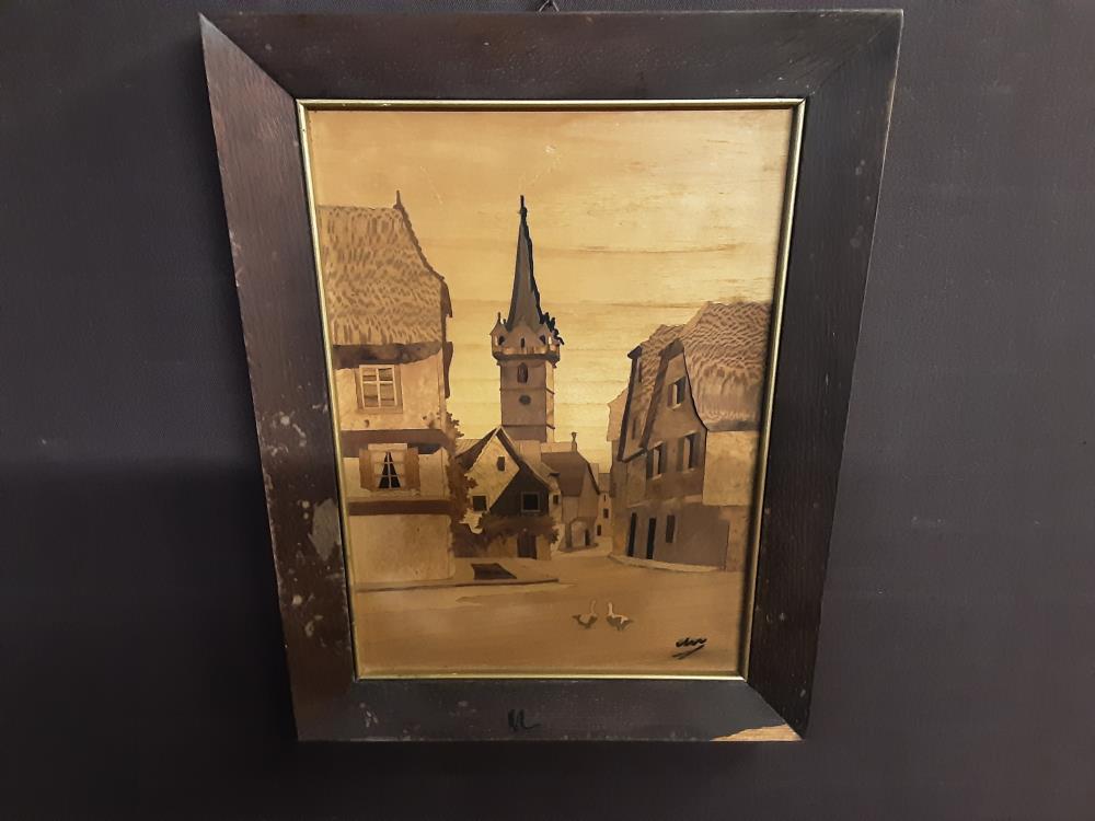 TABLEAU MARQUETÉ EGLISE OIES 