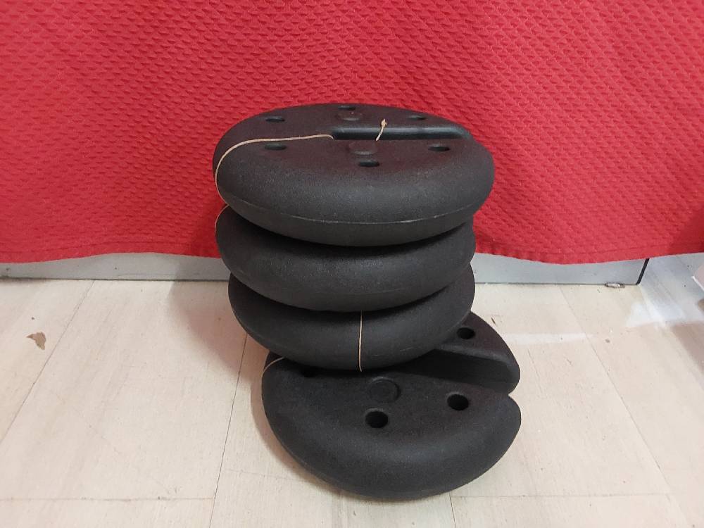 LOT DE 4 POIDS DE LESTAGE DIAM.25CM COLORIS NOIR (84C-085) 2ÈME CHOIX
