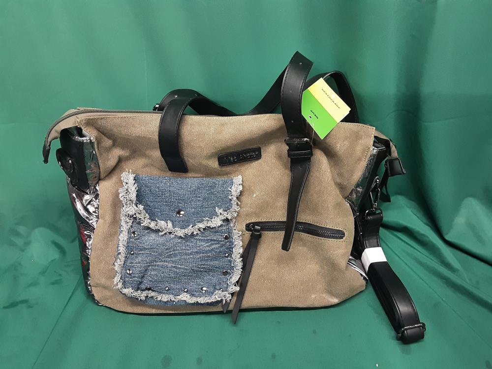 SAC A MAIN MAC ALYSTER TGM JEAN ET TISSU KAKI BI-MATIERE
