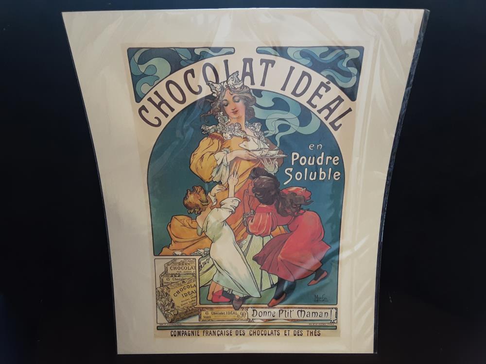 AFFICHE MUCHA 3 CHOCOLAT IDEAL (40X50)
