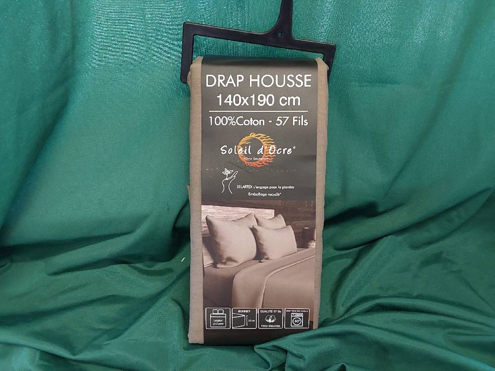 DRAP HOUSSE COLORIS TAUPE 140X190CM - DESTOCK (613829)
