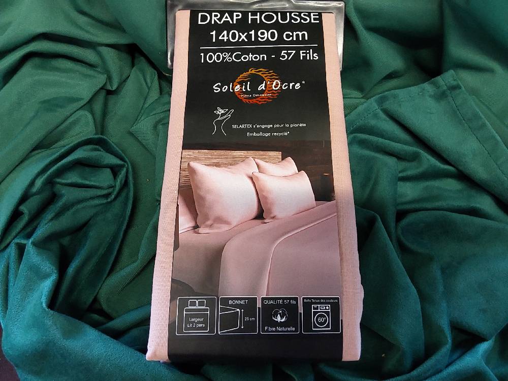 DRAP HOUSSE COLORIS ROSE 140X190CM - DESTOCK (613827)