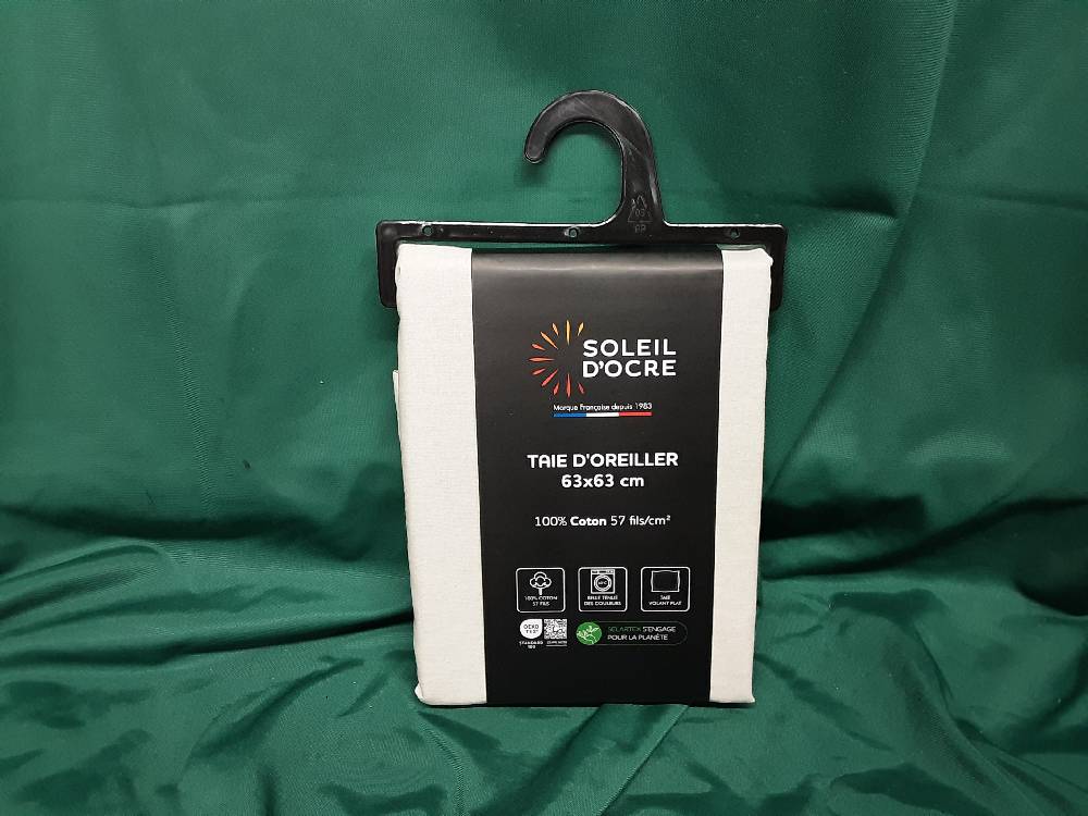 TAIE D'OREILLER COLORIS LIN 63X63CM COTON (553844)