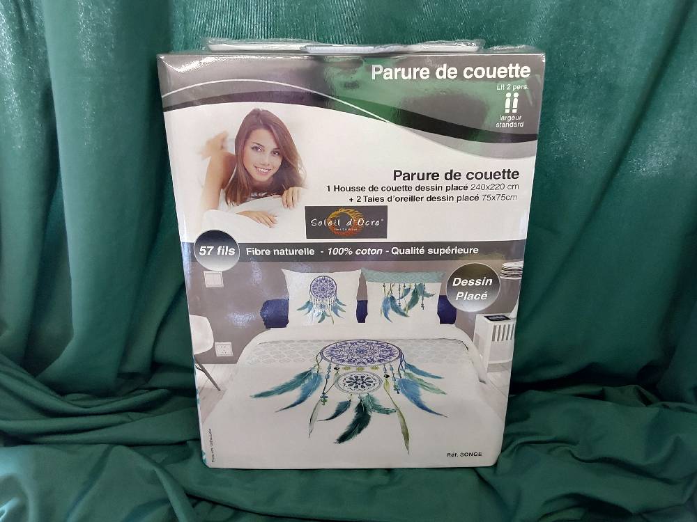 HOUSSE DE COUETTE 240X220CM + 2 TAIES D'OREILLERS SONGE - DESTOCK (635668)