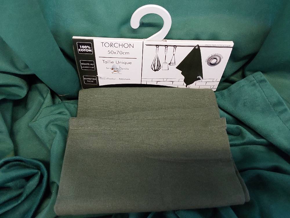TORCHON 50X70CM PANAMA COLORIS VERT (712817)
