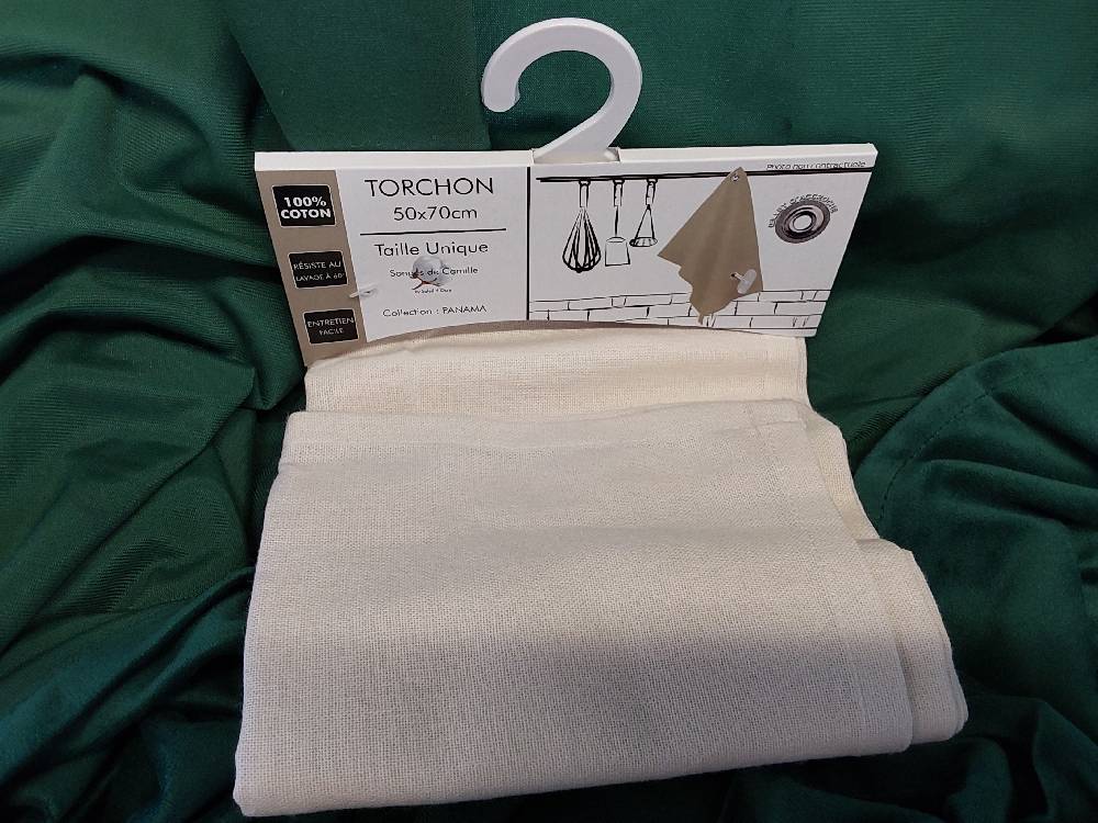 TORCHON 50X70CM PANAMA COLORIS ECRU (712544)