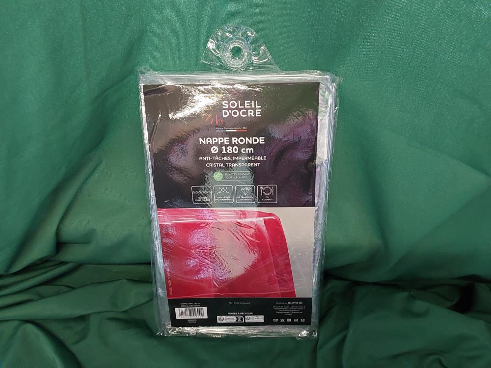 NAPPE TRANSPARENTE RONDE DIAM.180CM (855600)