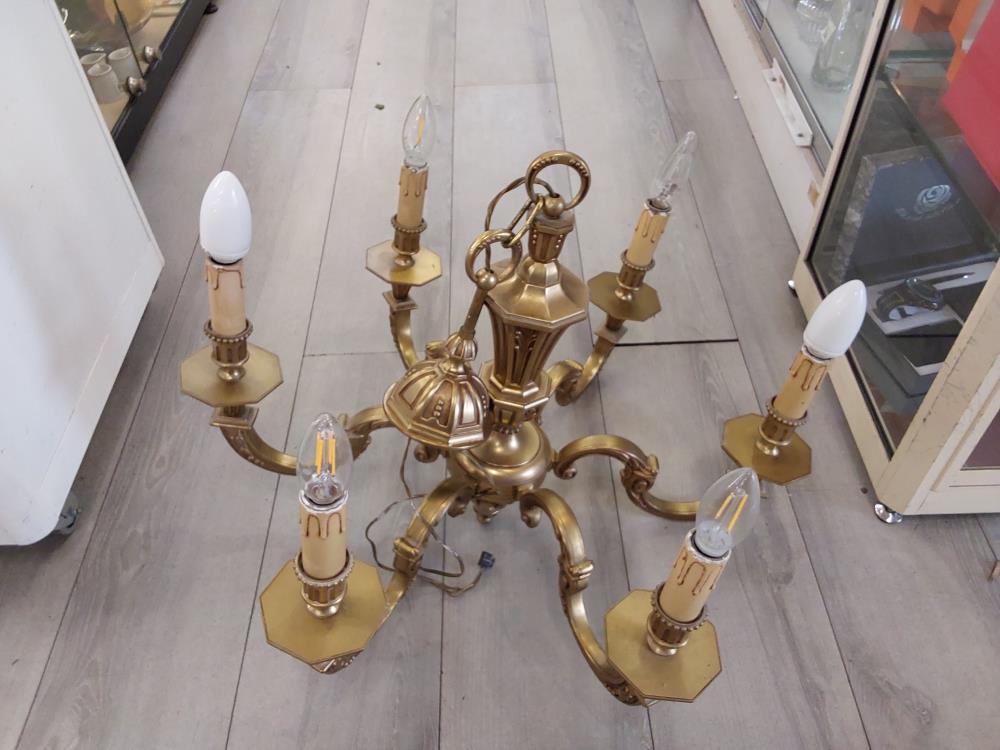 LUSTRE EN BRONZE TGM 6 BRANCHES