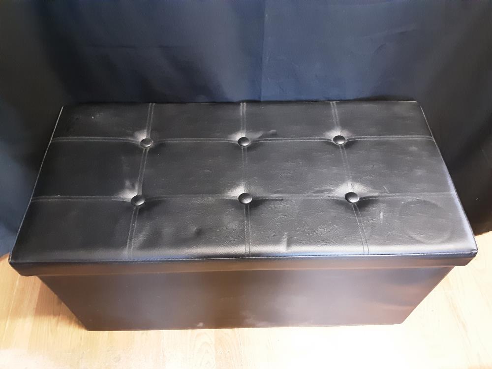 COFFRE SIMILI CUIR NOIR RECTANGULAIRE