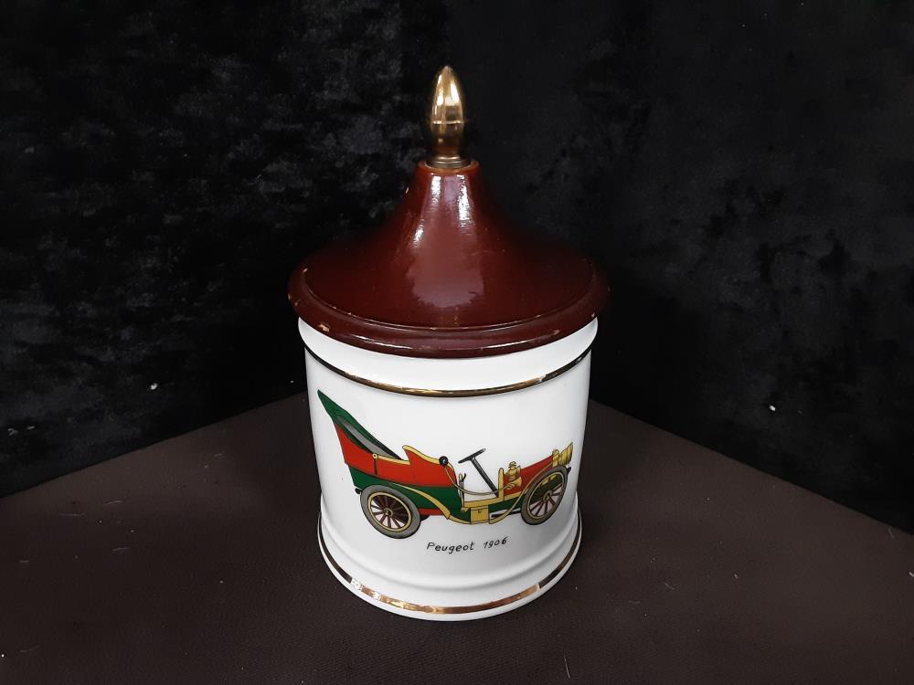 BONBONNIÈRE LIMOGES AVEC COUVERCLE EN BOIS 
