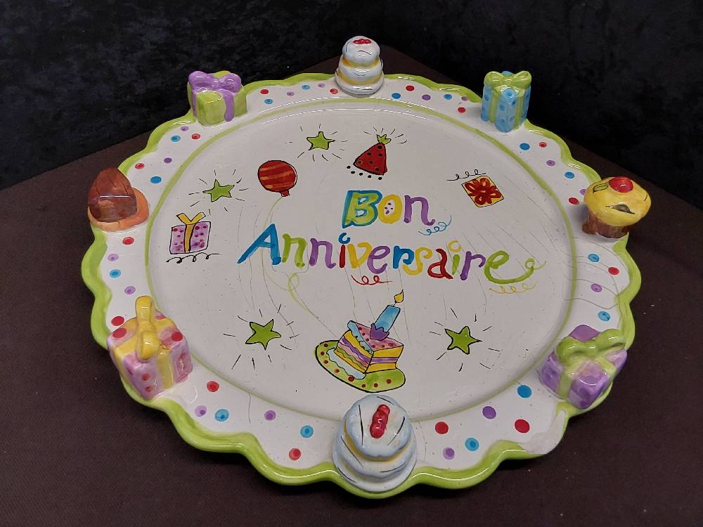 PLAT À GATEAUX ANNIVERSAIRE DIAM.33CM