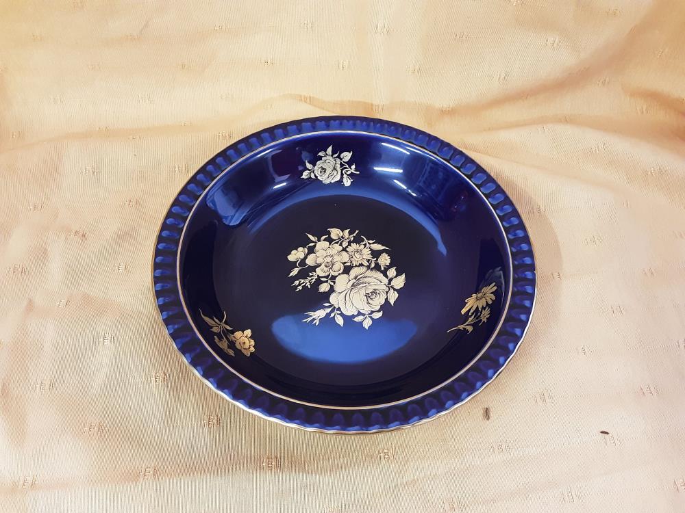 ASSIETTE BLEUE ET OR