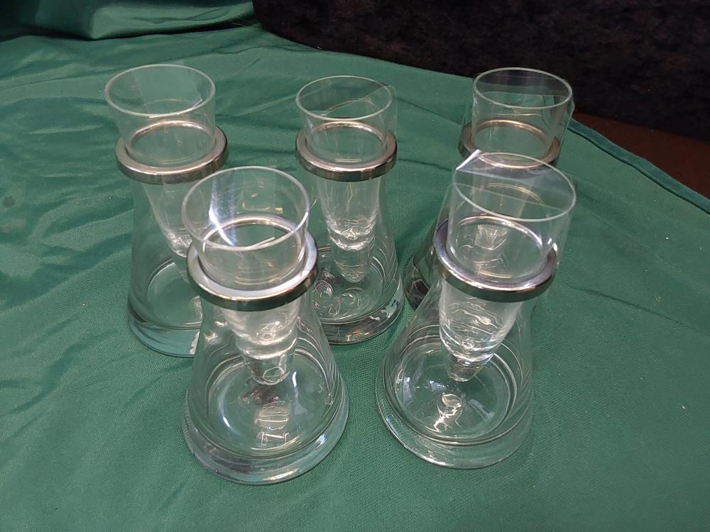LOT DE 5 VERRES À VODKA CRISTAL SAINT-HILAIRE
