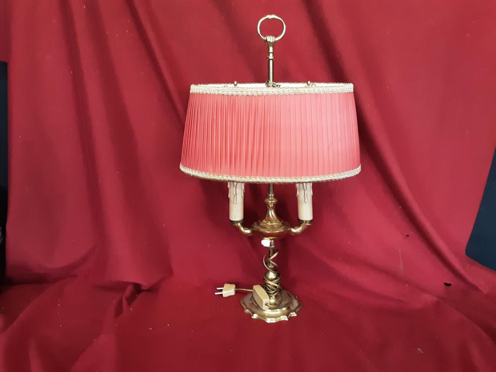 LAMPE A POSER ABATJOUR ROUGE PIED LAITON