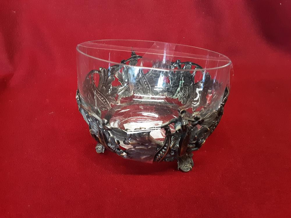 BOL EN VERRE SUR COUPE EN BRONZE