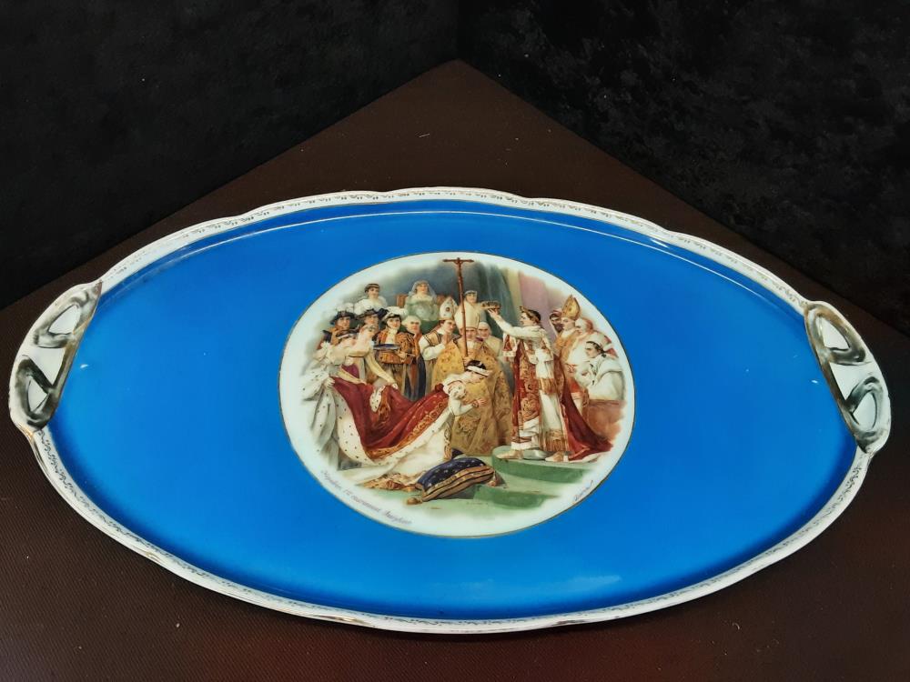 PLAT OVALE EN PORCELAINE COURONNEMENT DE JOSEPHINE