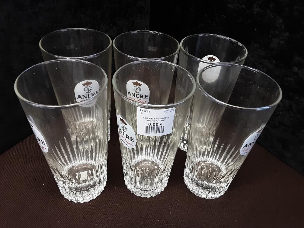 LOT DE 6 VERRES A BIERE ANCRE