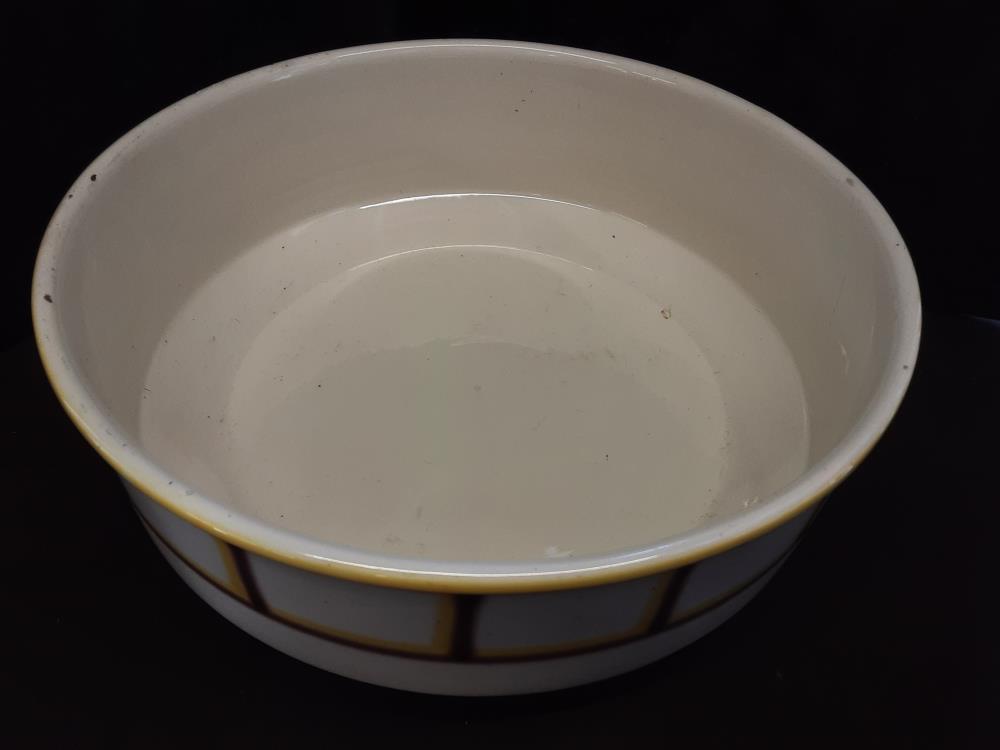 BROC + VASQUE EN PORCELAINE BLANC JAUNE ET BRUN "SCHRAMBERG"