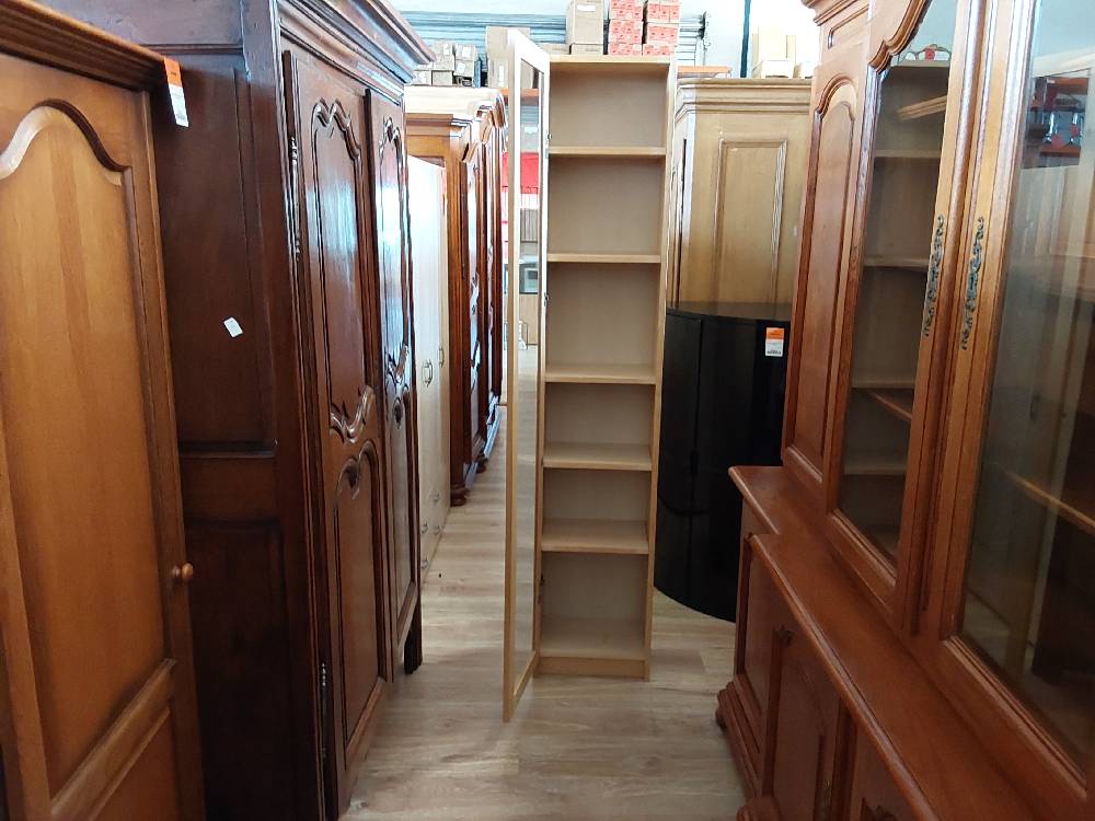 VITRINE 1 PORTE VITREE BOIS CLAIR
